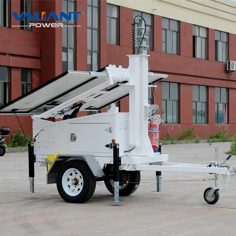 China Professional Manufacture Solar Trailer Solar Camera CCTV Trailer Outdoor Widely Used Mobile Solar Trailer