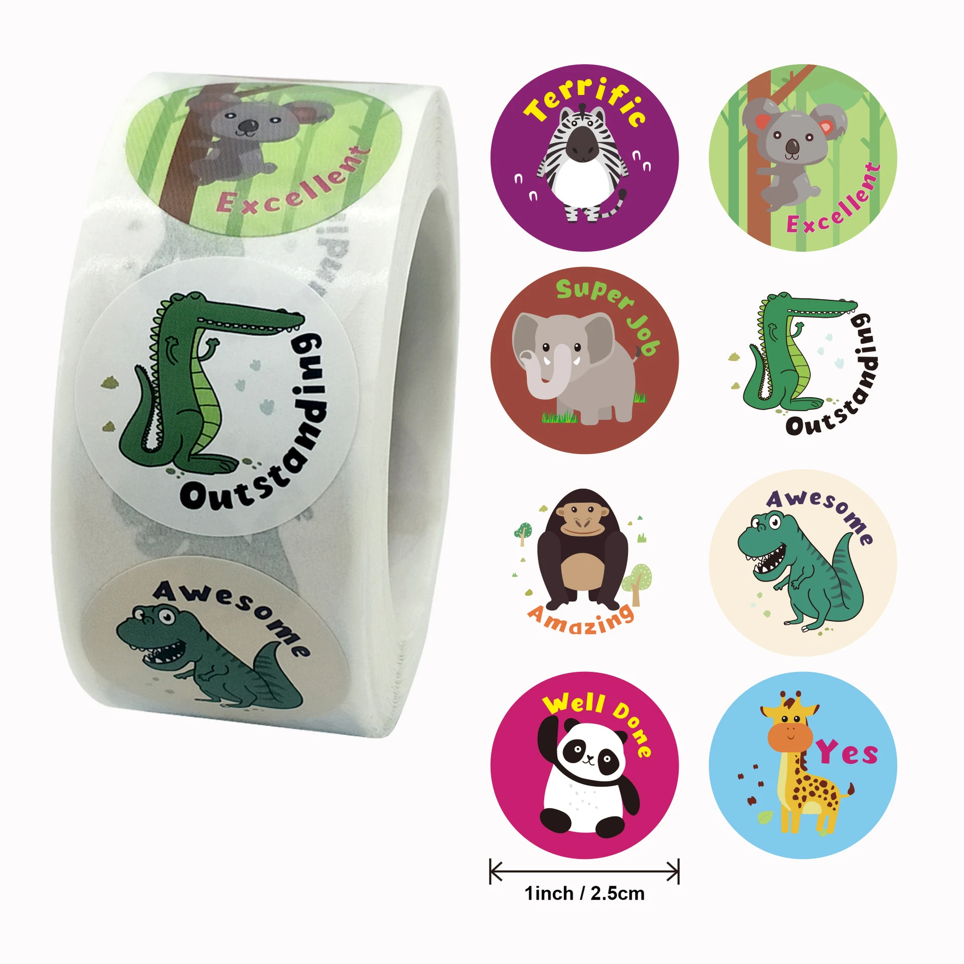 Carton waterproof customized labels printer roll label stickers for child teacher