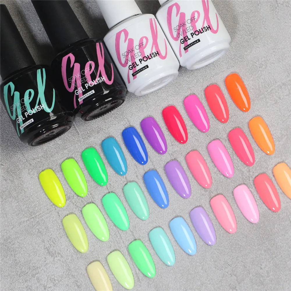 Missgel private label custom logo summer rainbow pastel neon colors soak off gel nail polish uv gel