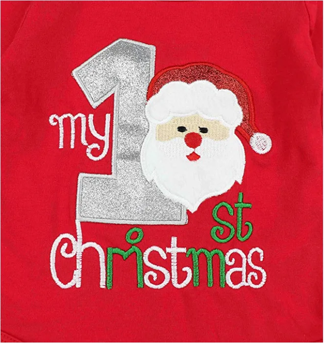 Newborn infant Santa Claus costume romper pants hat sets toddler fall long sleeve outfit 3pcs baby Christmas clothes set