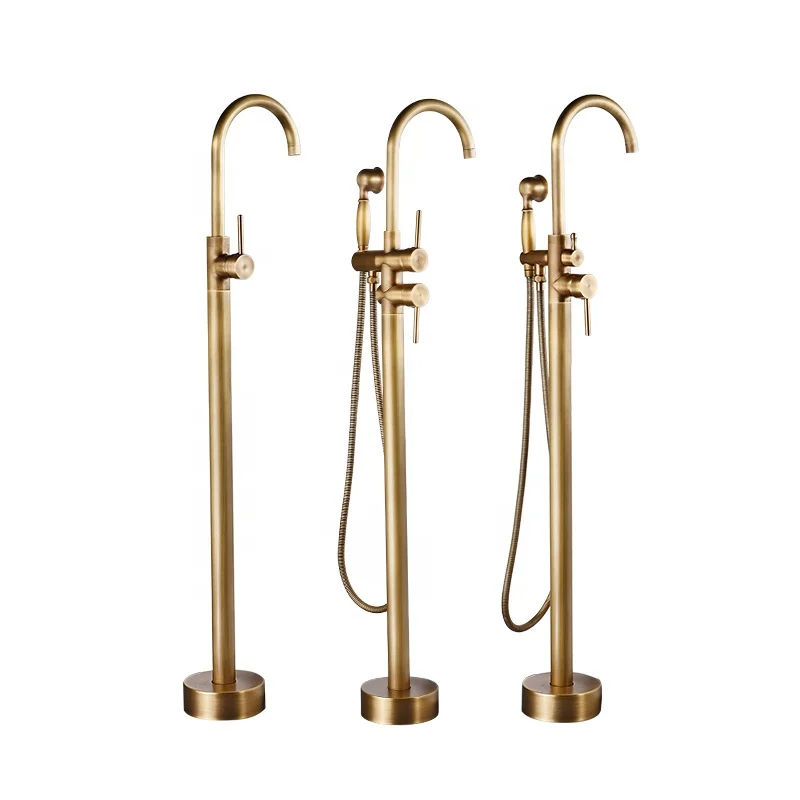 freestanding Bathtub Shower Faucets tub bath showers bathroom Water taps Shower Mixer Tap bathtub faucet set gold floor tap