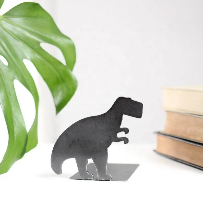 Laser Cut Metal Child Book Ends Dinosaur Creative Bookends For Kids