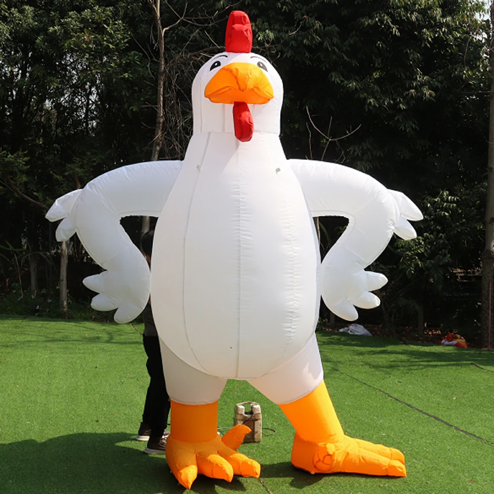 wholesale Festival Custom Lifelike Giant Inflatable Rooster/Cock Animal/Advertising Chicken With Air Blowers