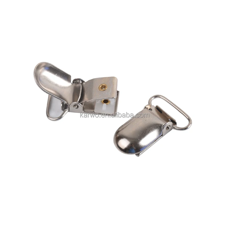 New Baby Pacifier Holder Clip Suspender Clip Custom Logo Metal Suspender Clips Buckle for Suspender Belts