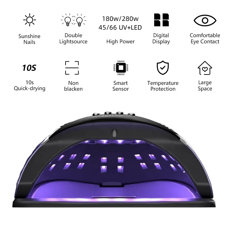 New Arrival Professional 280W UV LED Light 4 Timer Setting Led Gel Dryer Uv Led Nail Lamp Table Lamp For Nail Salons