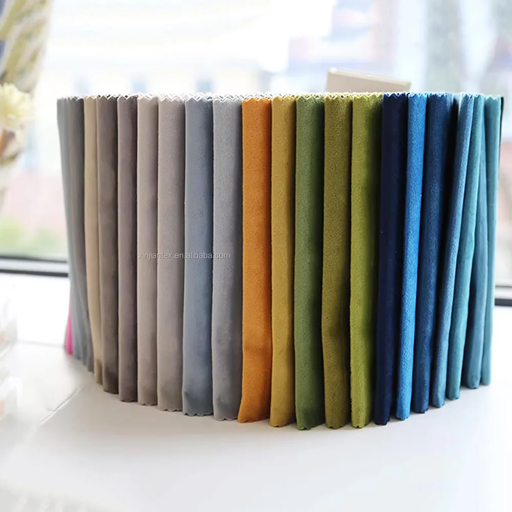 Hot Sale New Fabric Multi Colors Upholstery Soft Holland Velvet Blackout Curtain Fabric Cheap
