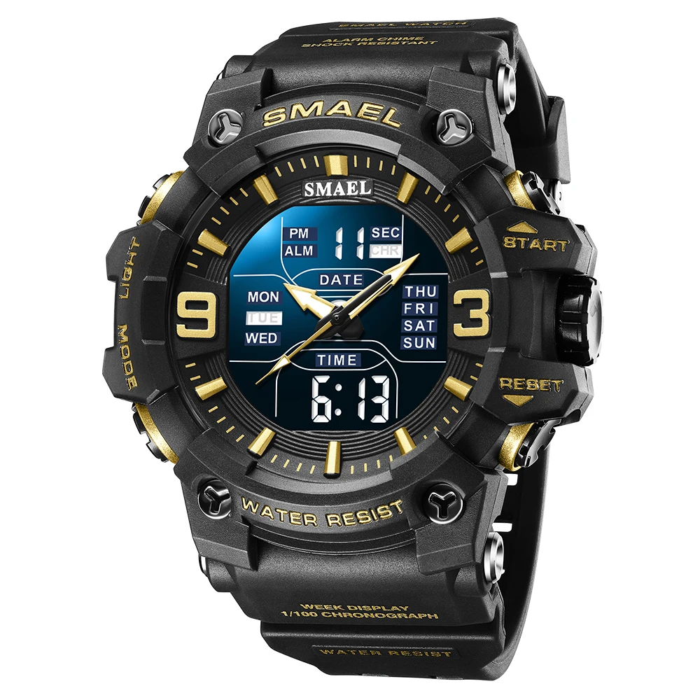 Sport Brand SMAEL 8049 Electronic Watch Digital Men Wristwatches White G Style Waterproof Swim Male Watch