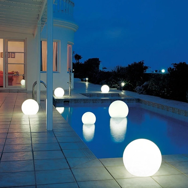 Led Ball Lamp 30cm Rechargeable Battery Operated Rgb Garden Glow Led Light Pool Ball Holiday Lighting