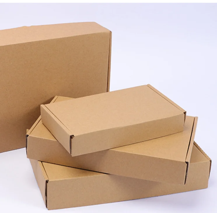 Recycled Brown Kraft Hard Paperboard Packaging Cardboard Box For Shipping Mailers