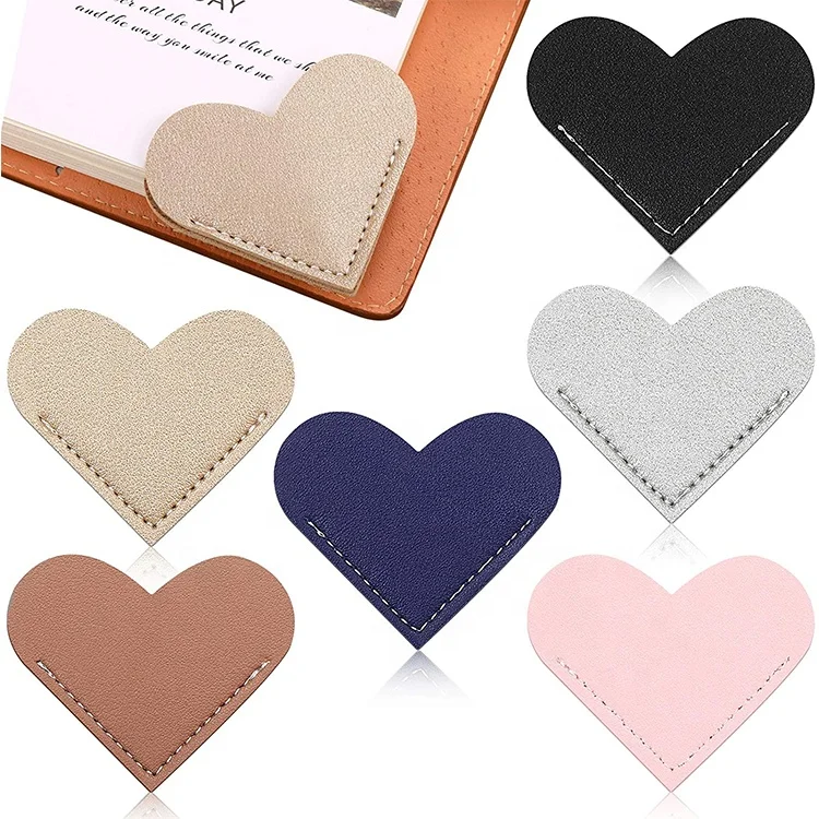 
Unique Clear Fancy Cheap Kawaii Cute Heart Corner Custom Leather Bookmark For Books  (1600216092309)