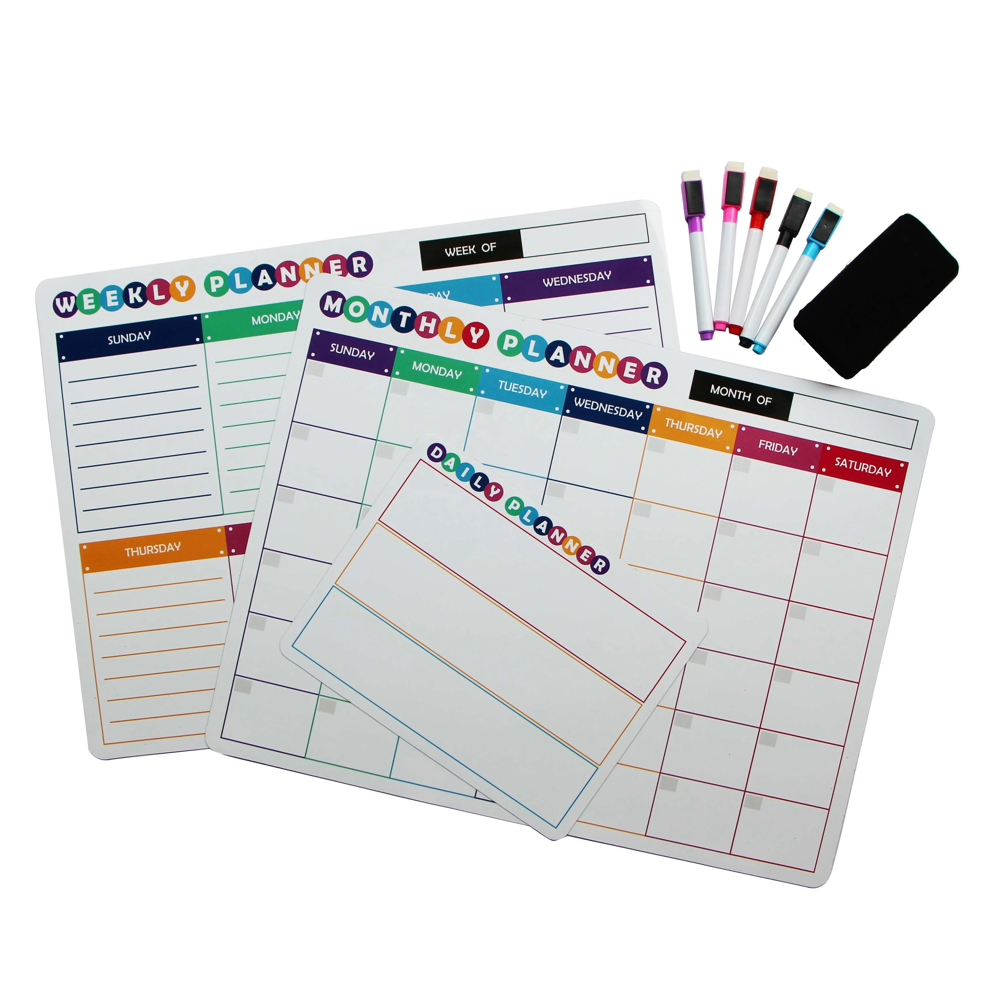 Factory sale custom Weekly Meal Planner Board reusable Refrigerator Magnet Dry Erase Board Week Calendar
