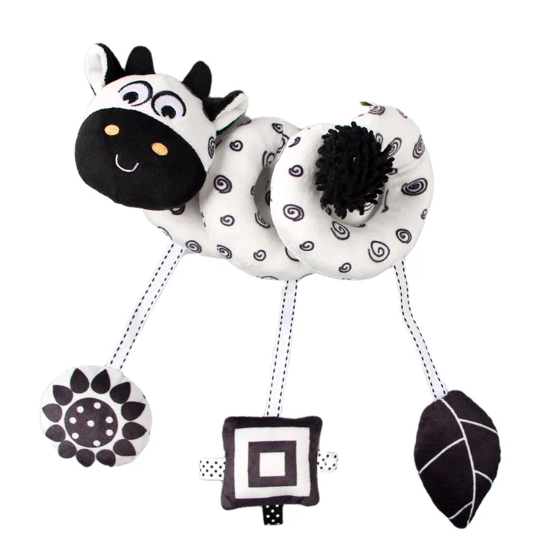 Wholesale Popular baby crib wrap toys with bells black and white bee crib wrap baby toy baby toy wrap string