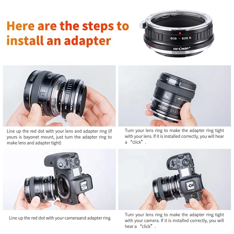 K&F Concept Lens Mount Adapter for Canon EF Lenses to Canon EOS R Camera