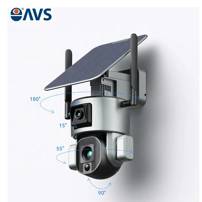 New 4MP 4G 4K HD 10K Zoom Wireless Outdoor Solar Powered Security IP Human Track 8MP Dual Lens CCTV 4G Solar PTZ Camera