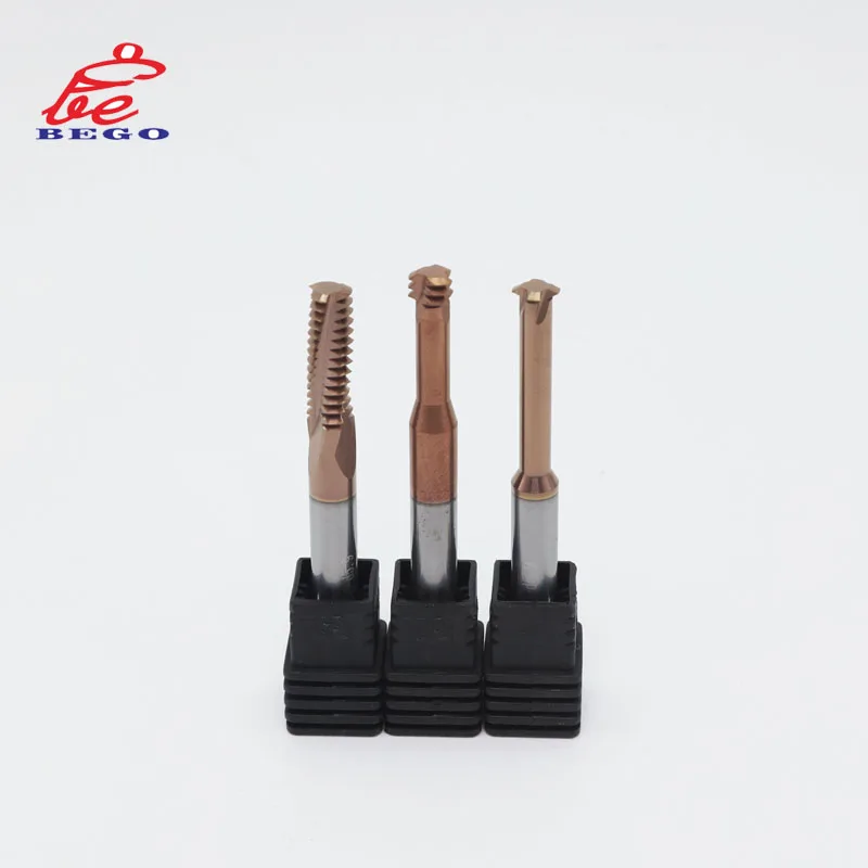 Machine Tools Thread Milling Cutter Full Tooth High Hard Tungsten Steel Bronze Coated Steel Alloy Milling Cutter Bego Tools