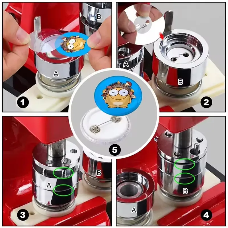 Manual Badge Maker Snap Button Hand Press Machine Metal Round Button Badge Making Machine