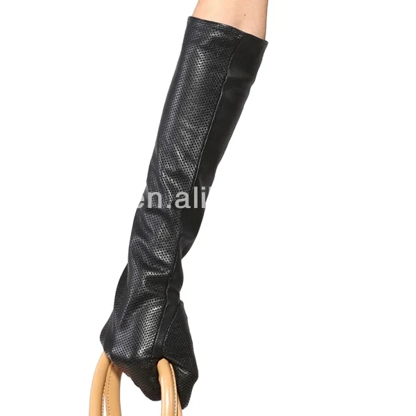 Fashion Ladies Sheepskin Elbow Long Leather Gloves women  winter gloves mittens