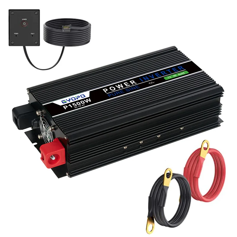 Автомобильный инвертор GYOPO, 1500 Вт, 12 В, 220 В, инвертор немодулированного синусоидального сигнала с зарядным устройством