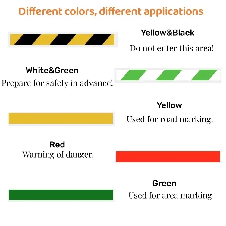 High visibility strong adhesive thick film vinyl PVC floor marking tape for facility warning lane marking