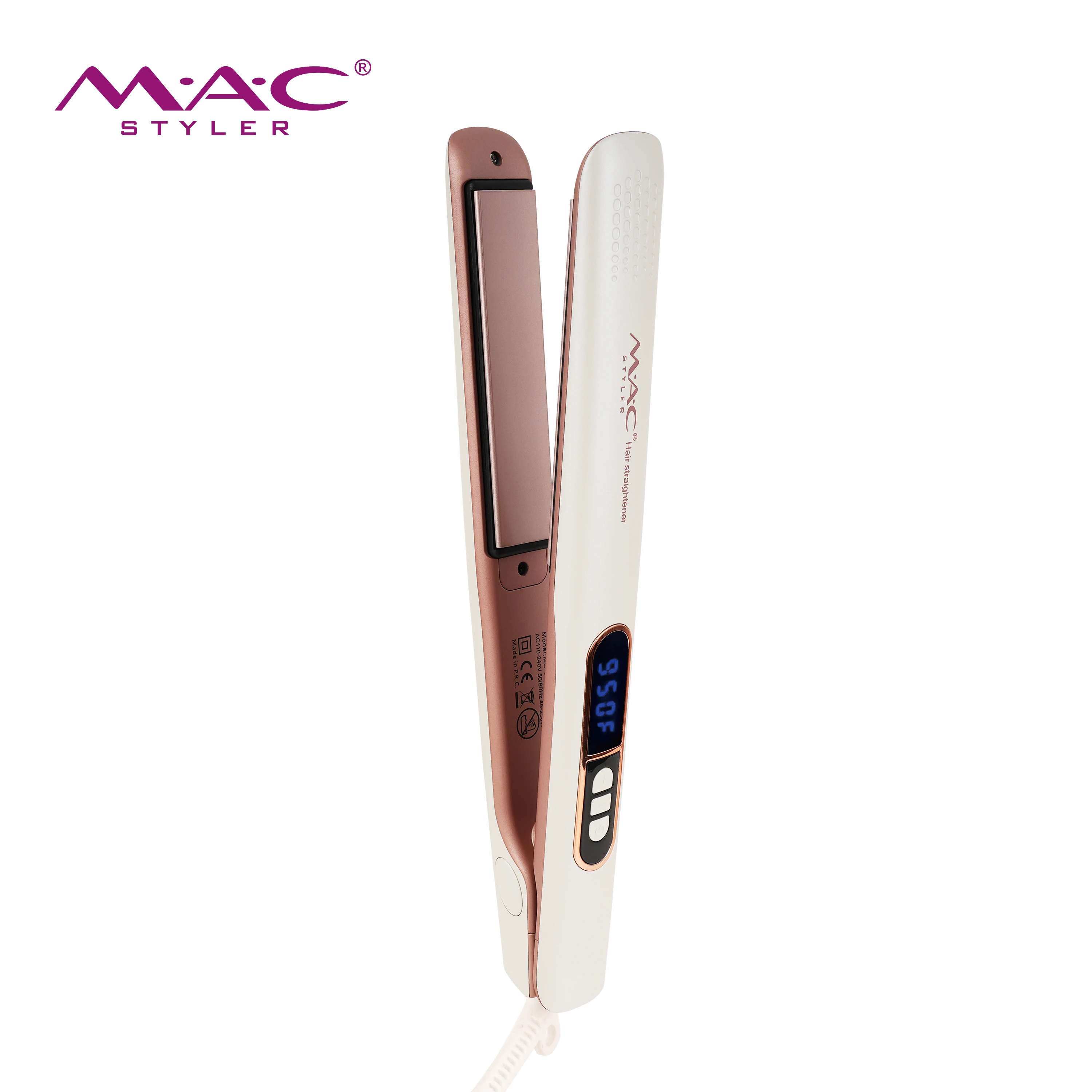Professional White Color 950F Hair Flat Iron Tourmaline Ceramic Flat Irons Hair Straightener With Private Label