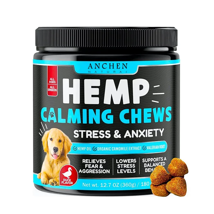 180 Soft Dog Calming Treats Aids Stress Anxiety Storms Barking Separation Hemp Calming Treats for Dogs