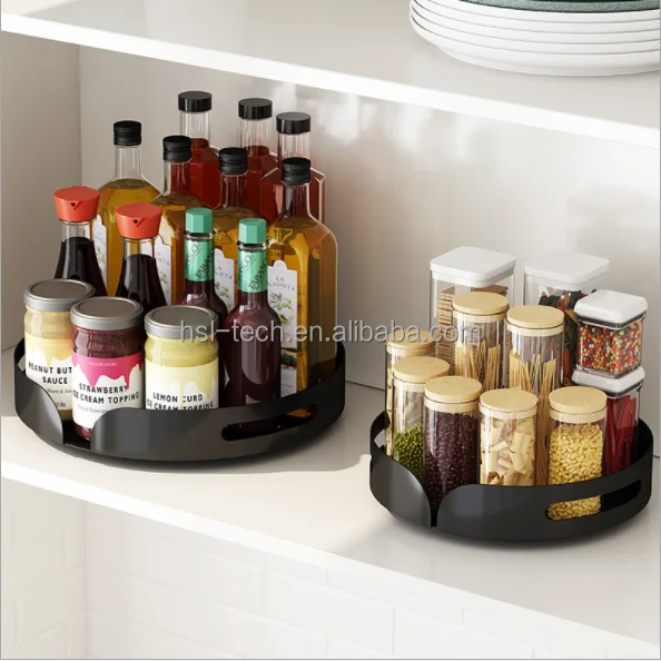 
Rotating kitchen condiment storage shelf table top multi-layer corner spice rack oil salt vinegar jar seasoning storage shelf 
