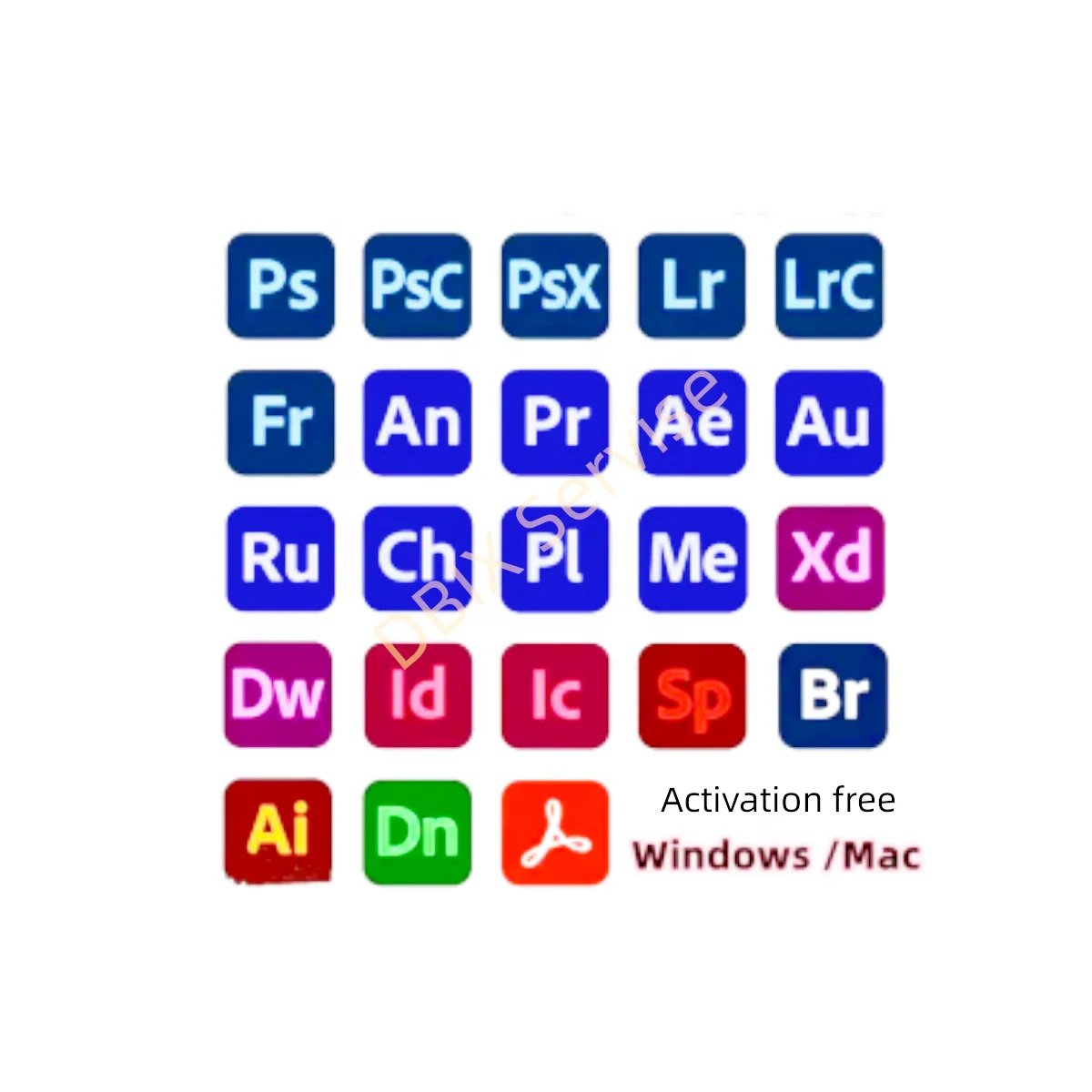 Adob single app Activation Free Servise Premiere AfterEffects Illustrator Lightroom Classic Audition InDesign Acrobat Photoshop