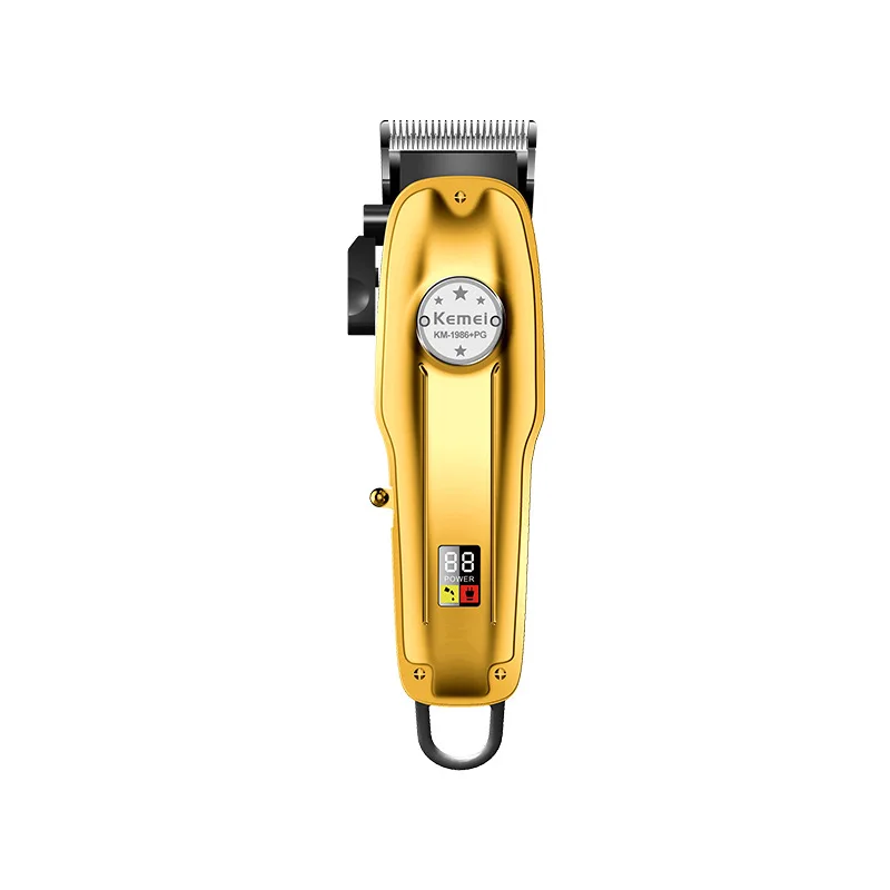 kemei hair clipperKM-1986PG  Hair Clipper Charging Adjustable Carbon Steel Knife Head Full Metal Body Electric Clipper