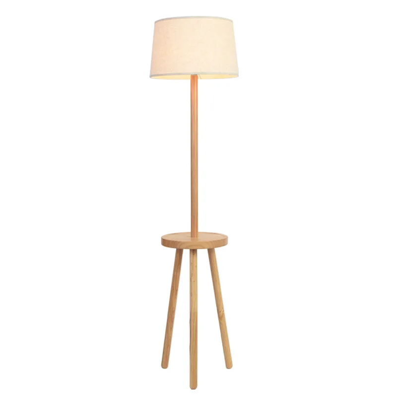 Оптовая продажа с фабрики, модные деревянные декоративные современные классические напольные светодиодные лампы с тканевым покрытием для отеля и дома