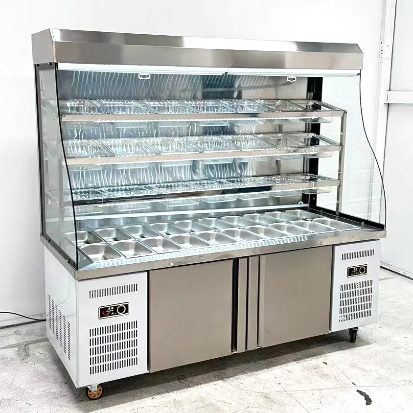 MaLaTang freezer upright chiller fridge glass door refrigerator fruit and vegetable refrigerator for restaurant hotpot