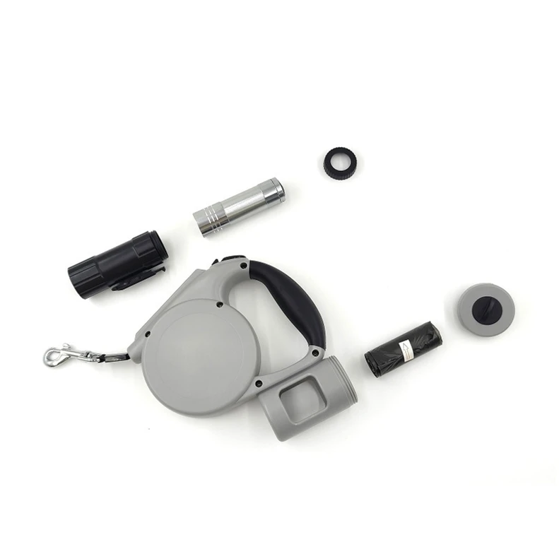 pet traction rope dog lessh black trtractable long 15 ft with poop bag holder led light harness printed small dogs collar set