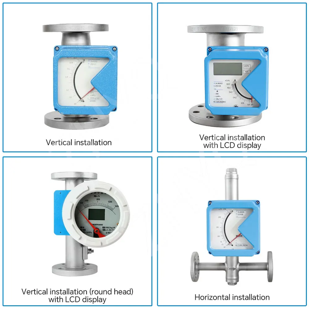 hydrogen chlorine gas flow meter rotar flowmeter medical metal tube rotameter for steam air water with alarm