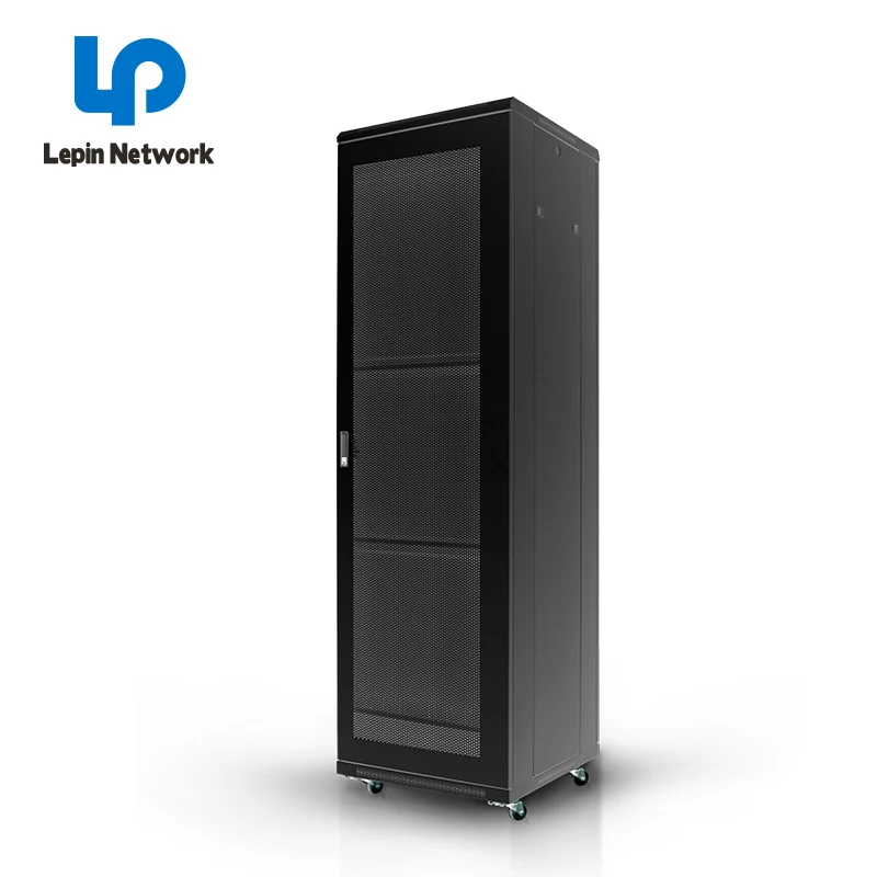 ningbo lepin factory customize black data internet 42u 19inch server rack cabinet networking accessories glass door price list