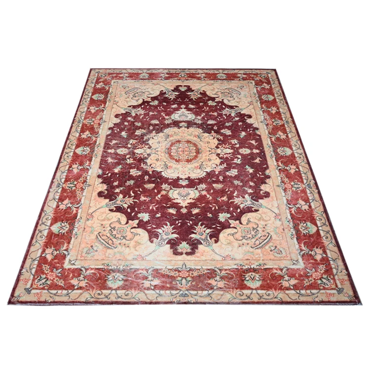 Wholesale Home Decor Living Room Rug Carpet Print Persian Design Rabbit Fur Carpet Bedroom Luxury Hotel and Rug Modern Persian