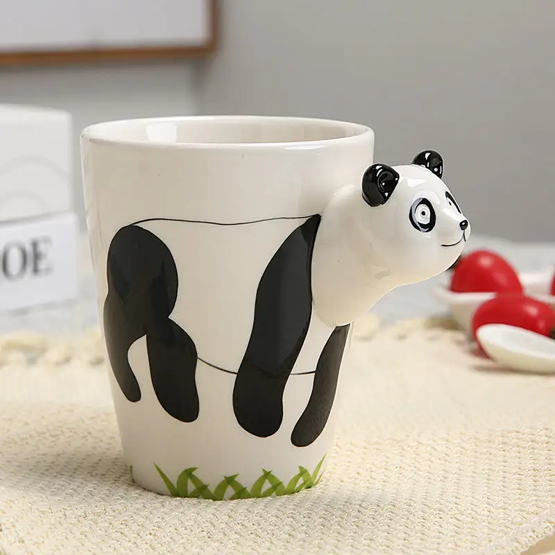 Camp Cartoon Black Breakfast Black Customized Tea Sets Gift Box Ceramic Ceramic Animal Cup