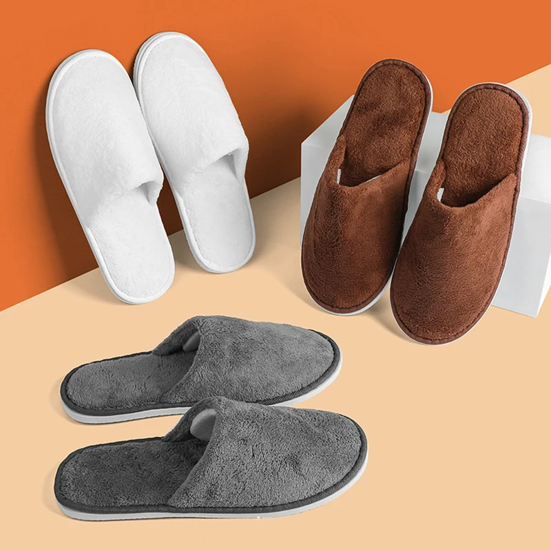 Men and women couple custom logo personalized washable disposable customer service star spa luxury hotel slippers