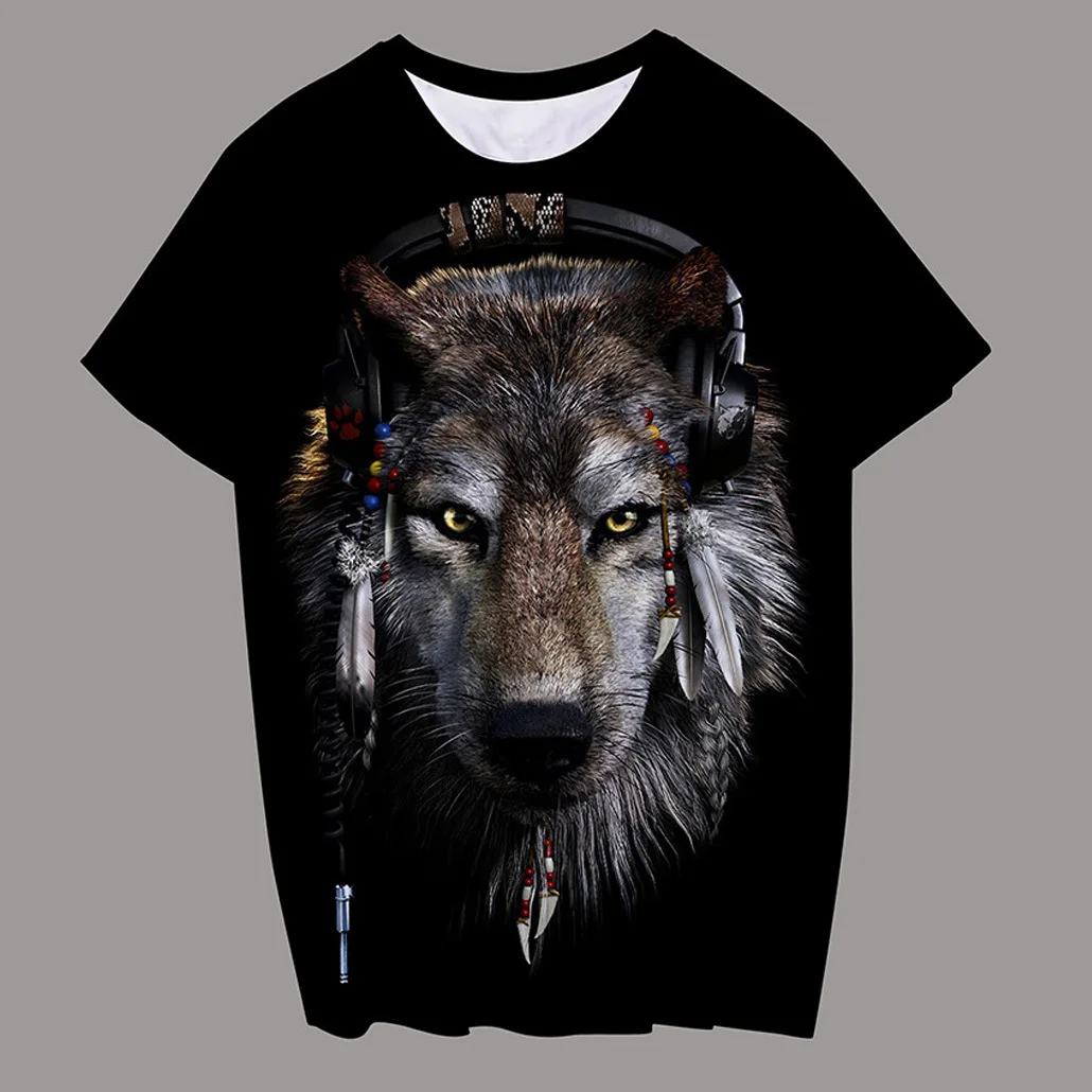 Wholesale ready to ship fashion 3D digital print tshirt fashion carnival personality hip hop clothing