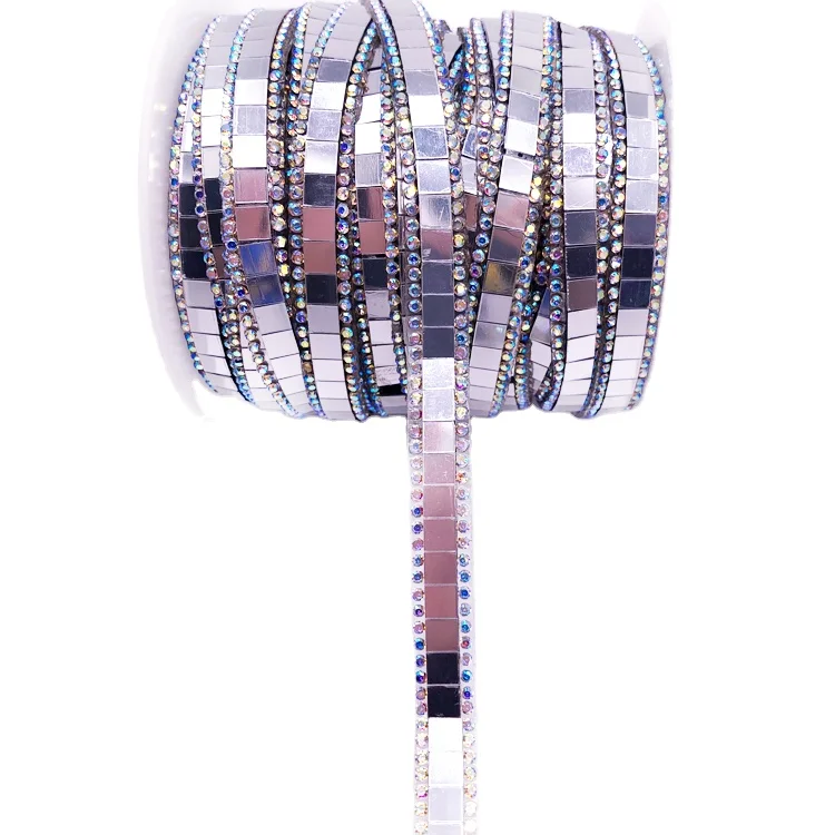 costume jewelry material crystal tape diamond ribbons for swimsuit production