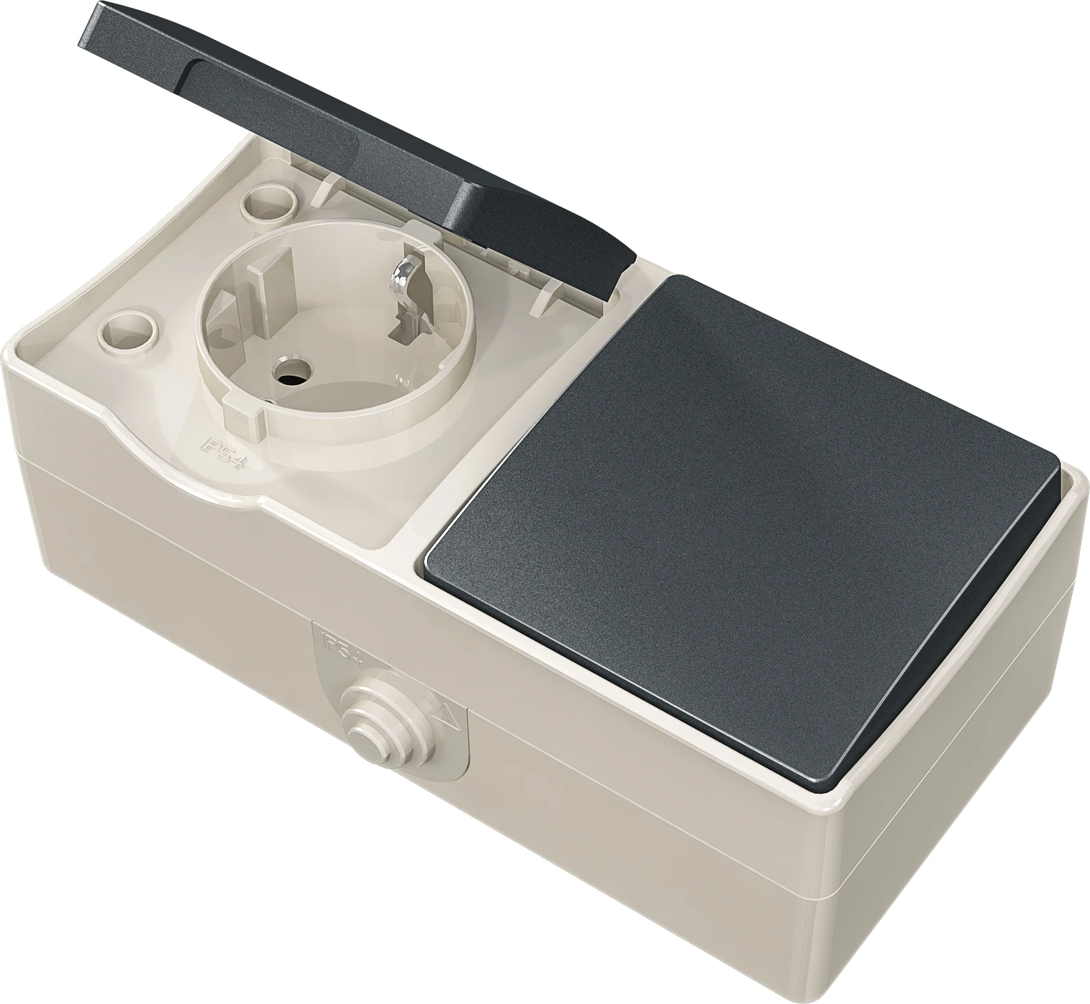 
IP 54 one gang switch with socket with grounding 16 A Wall Switches and Sockets Classic Style 