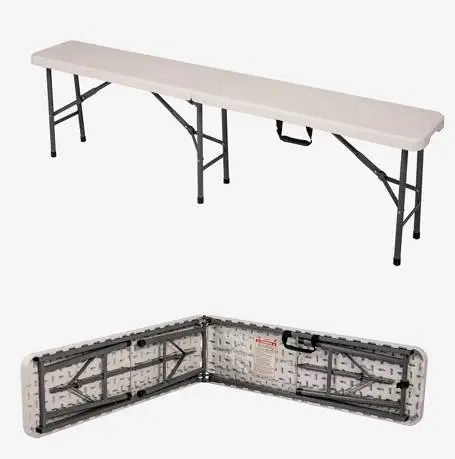 6FT Plastic HDPE Outdoor patio Folding in Half Portable 2 Seater Bench Seat with carrying handle 180 cm