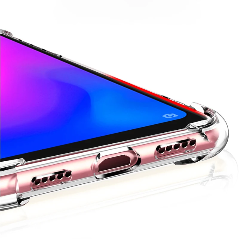 Luxury Airbag bumpers Anti-shock soft TPU case Transparent clear Phone Case for Redmi note 7 8 back cover