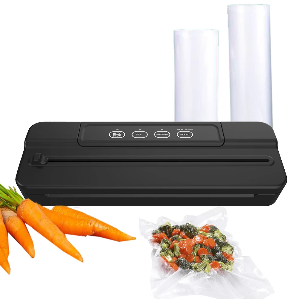 kitchen food vacuum sealer machine external double chamber with cutter for vacuum sealer food packaging bags machine