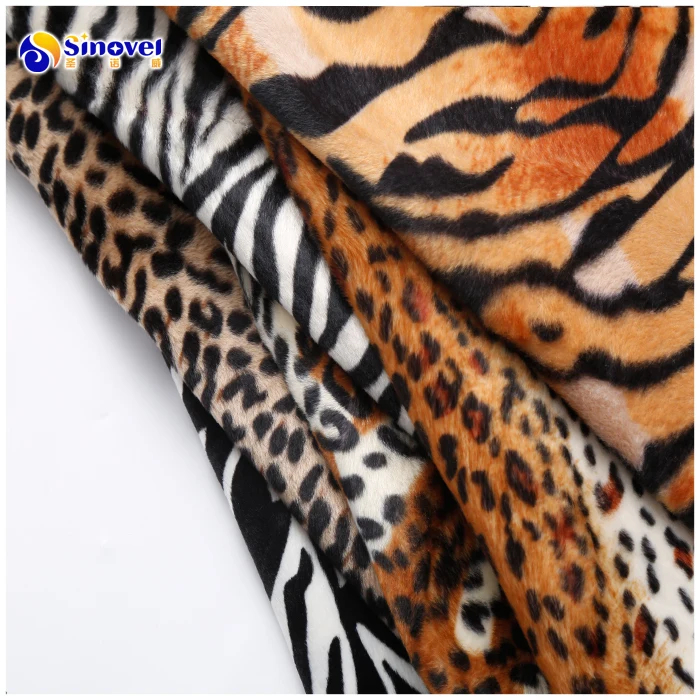 
Polyester knitted animal printed fleece fabric vlour printed velvet print fabric 