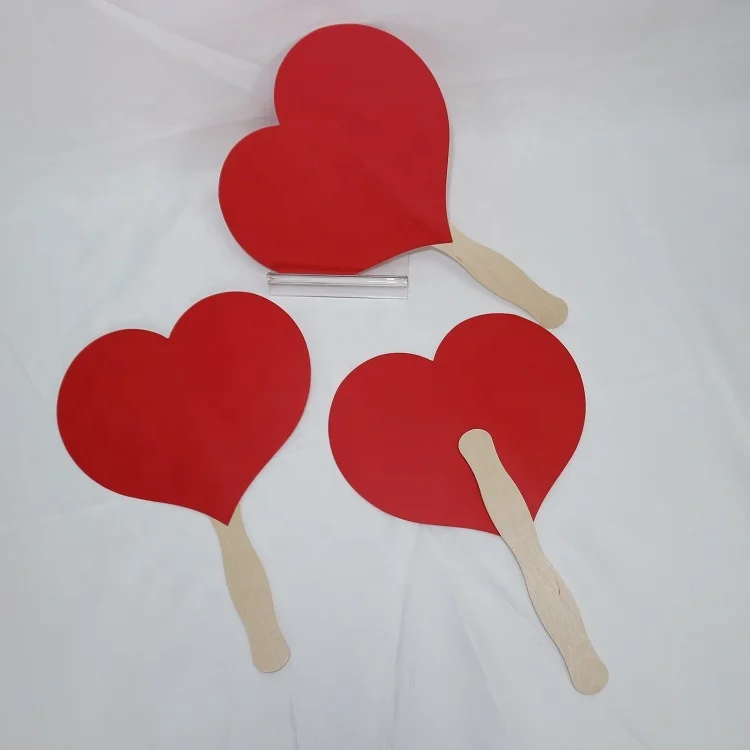 Custom Die Cut Shape Paper Hand Fan with Wooden Handle Chinese Personalized Hand Fan