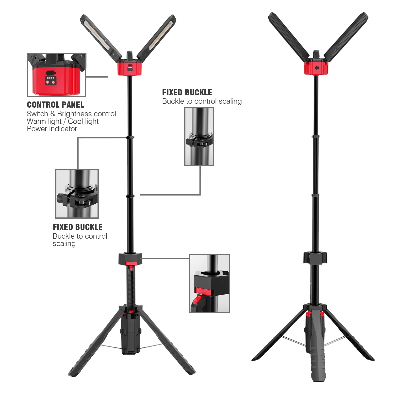 Vertak IP65 Rechargeable Portable Foldable Adjustable Floodlights Tripod Flood Led Outdoor Work Light