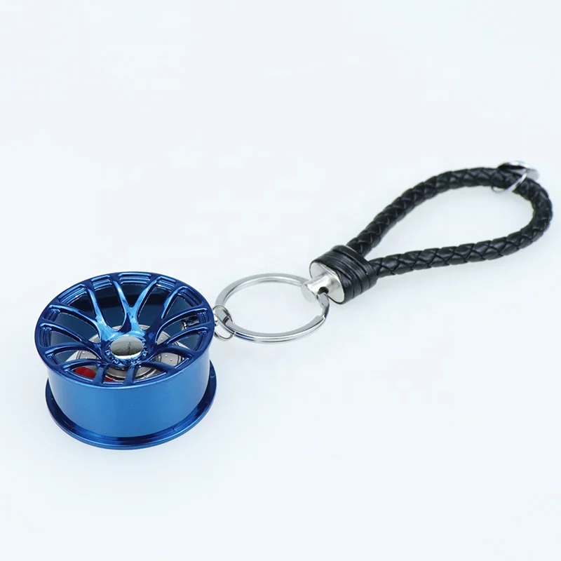 Car supplies wheel keychain with brake disc metal keychain modified car accessories JDM style accessories
