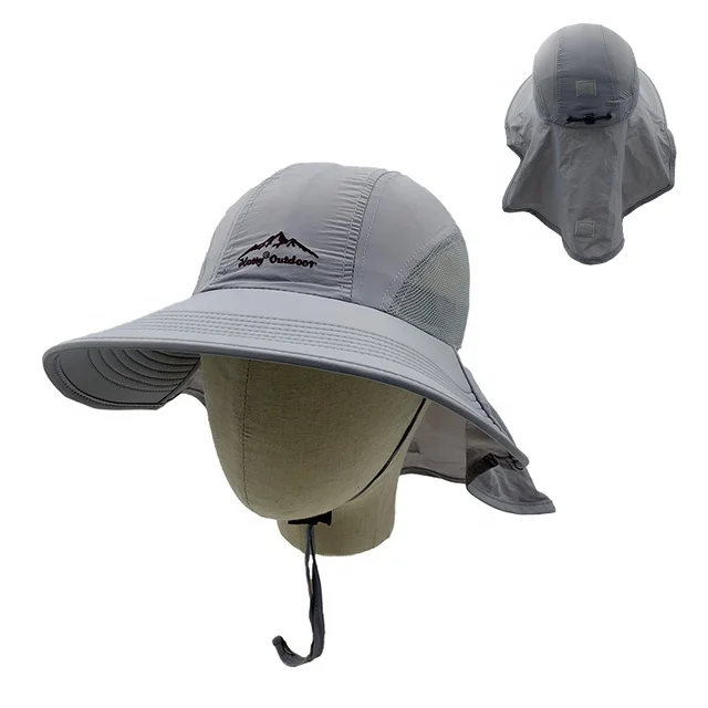 Hot Sales Fast Drying Polyester Outdoor Anti-UV Pure Color Fisherman Hat Bonnie Hat with Wider Brim