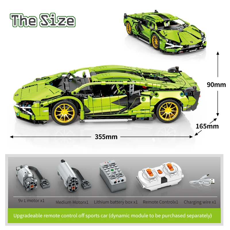 1254+pcs Mechanical Racing Car Building Blocks DIY Set ABS Plastic Bricks Children Toys 8600