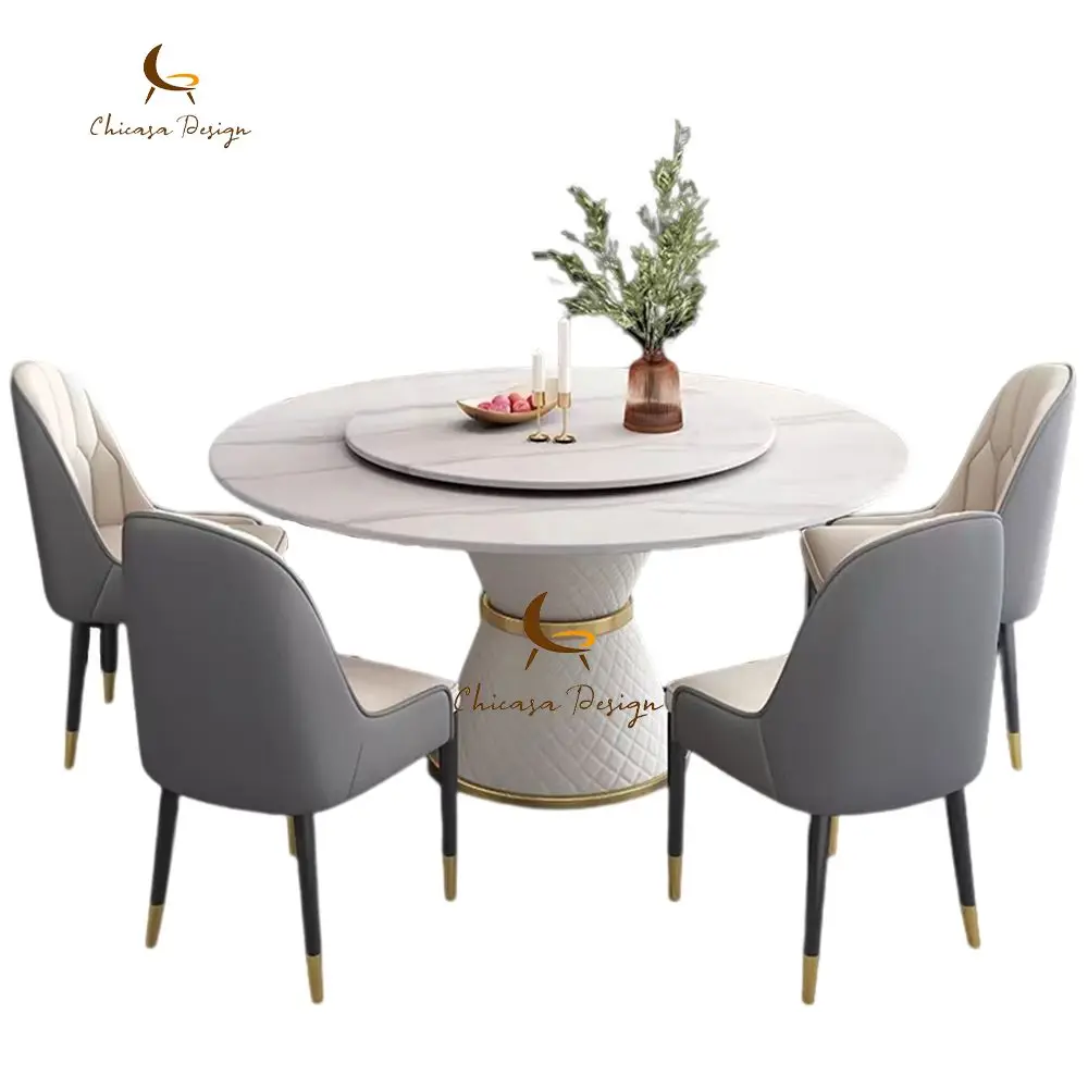 Professional Manufacture Dining Room Sets 6 Chairs Table Furniture Luxury Modern Table Dining Tables Set