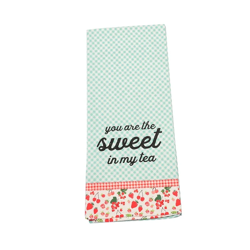 Wholesale High Quality 100% Premium Cotton Custom Printed Kitchen Tea Towel